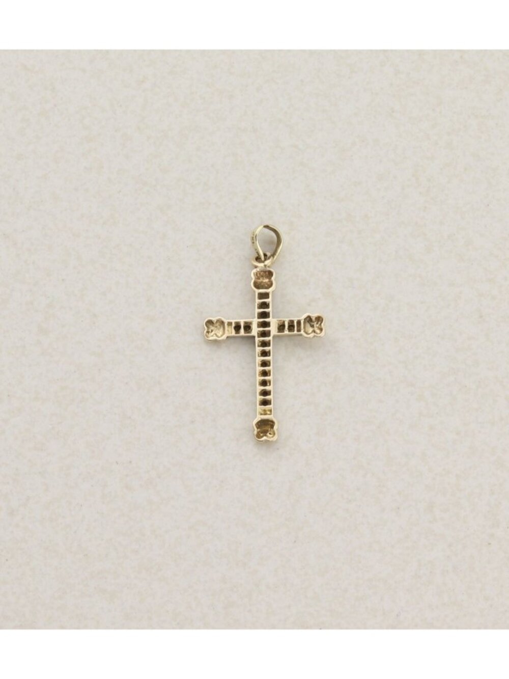 Pendant Only 14K White & Yellow Gold Diamond Cross Pendant 1 1/4" x 5/8" inch - Picture 5 of 7